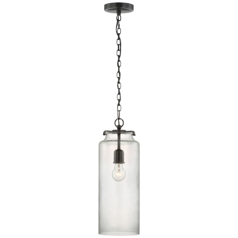 LED Pendant from the Katie Cylider Collection in Bronze Finish by Visual Comfort Signature