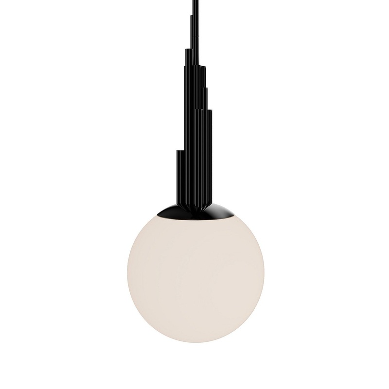 LED Pendant from the Sybil Collection in Polished Black Nickel Finish by Modern Forms