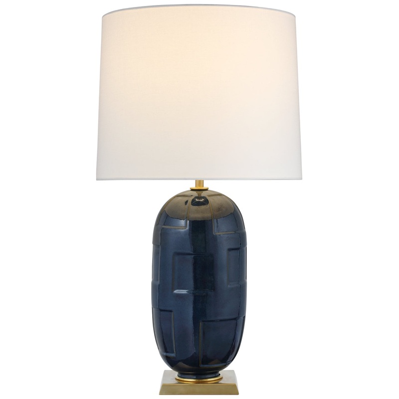 LED Table Lamp from the Incasso Collection in Mixed Blue Brown Finish by Visual Comfort Signature
