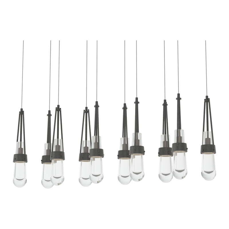 Link 10-Light Clear Glass Pendant Natural Iron