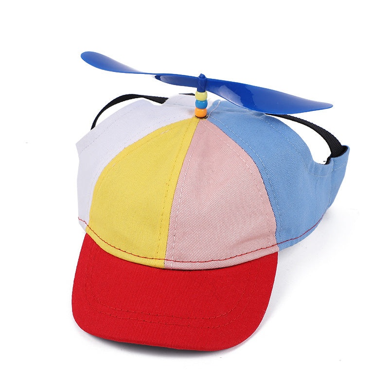 M Red Pet Baseball Cap with Spinning Propeller – Colorful Fun Design – See Details for Sizing