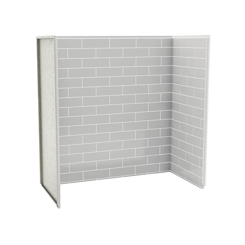 MAAX 103408-301-500 Utile 6032 Composite Direct-to-Stud Three-Piece Tub Wall Kit in Metro Soft Grey