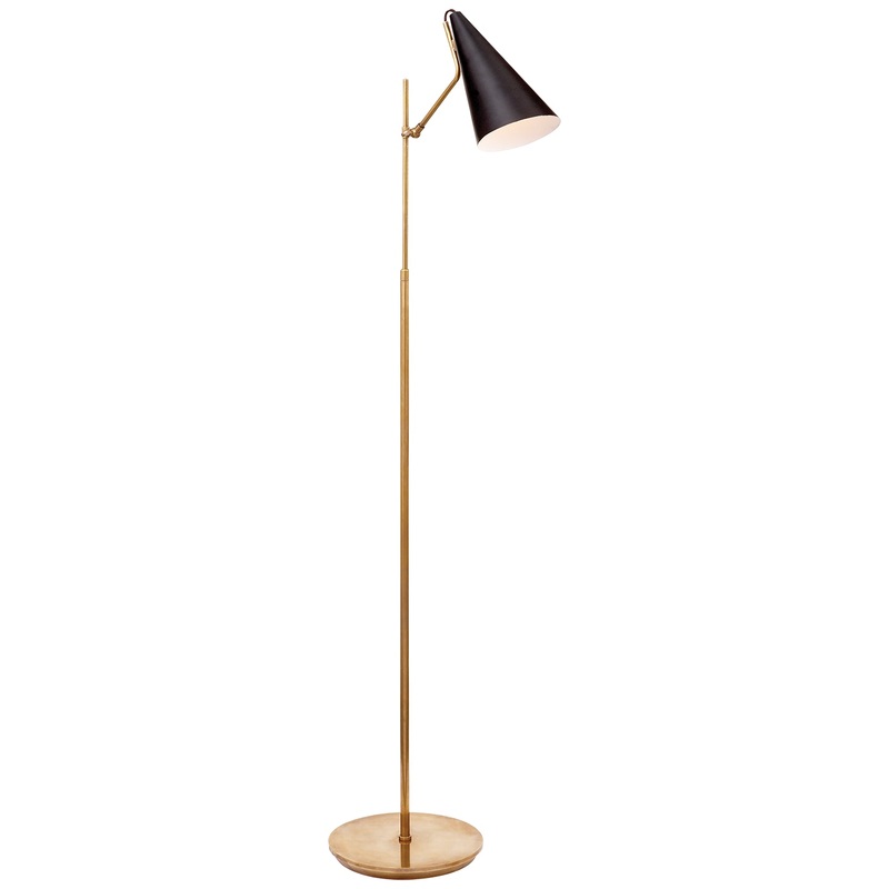One Light Floor Lamp from the Clemente Collection in Brass With Black Finish by Visual Comfort Signature