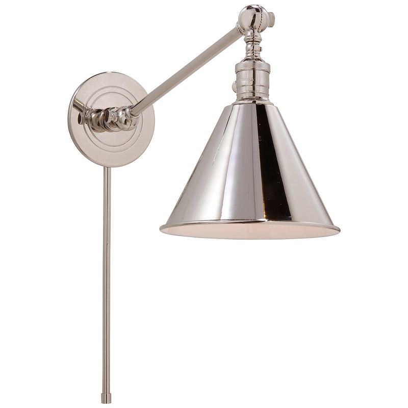 One Light Wall Sconce from the Boston Functional Collection in Polished Nickel Finish by Visual Comfort Signature