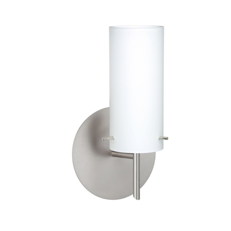 One Light Wall Sconce from the Copa Collection in Satin Nickel Finish by Besa