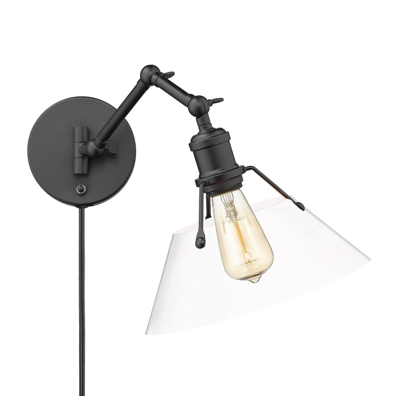 One Light Wall Sconce from the Orwell Collection in Matte Black Finish by Golden