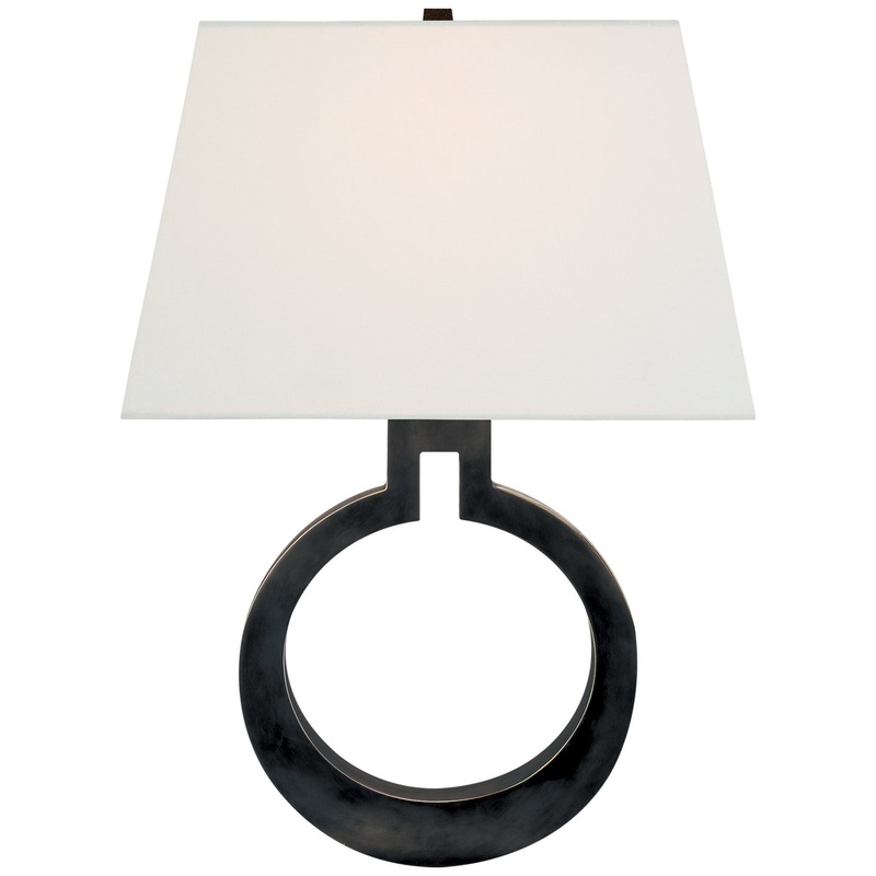 One Light Wall Sconce from the Ring Collection in Bronze Finish by Visual Comfort Signature