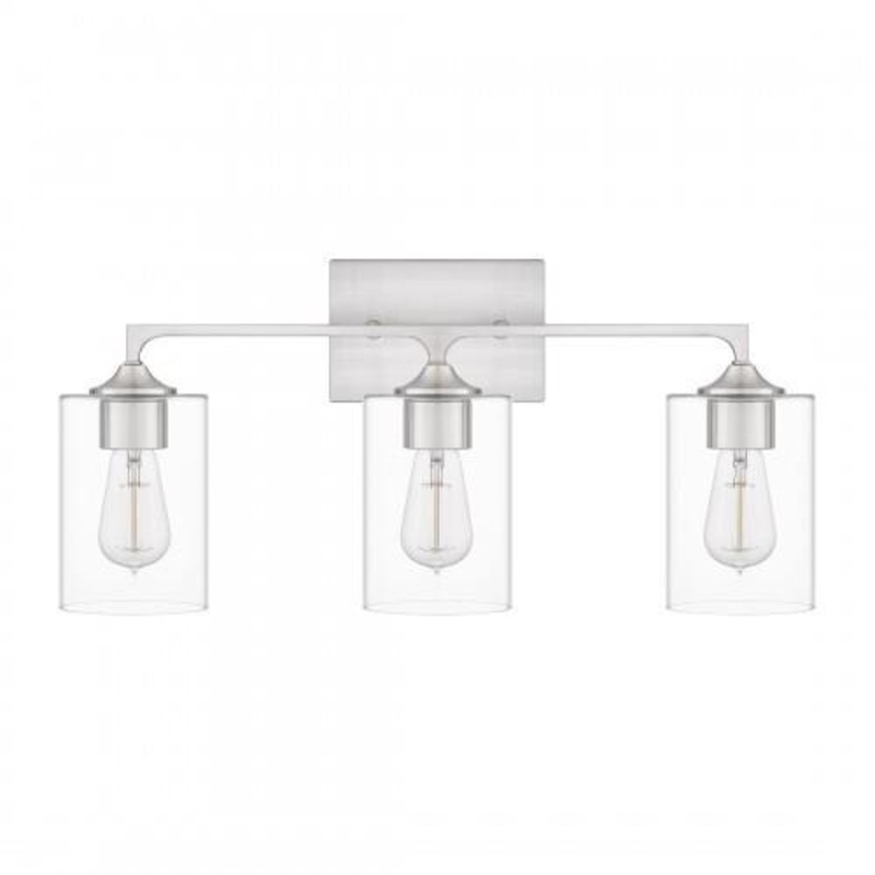 Quoizel PRC8624BN Prescott Bath 3 lights brushed nickel Bath Light