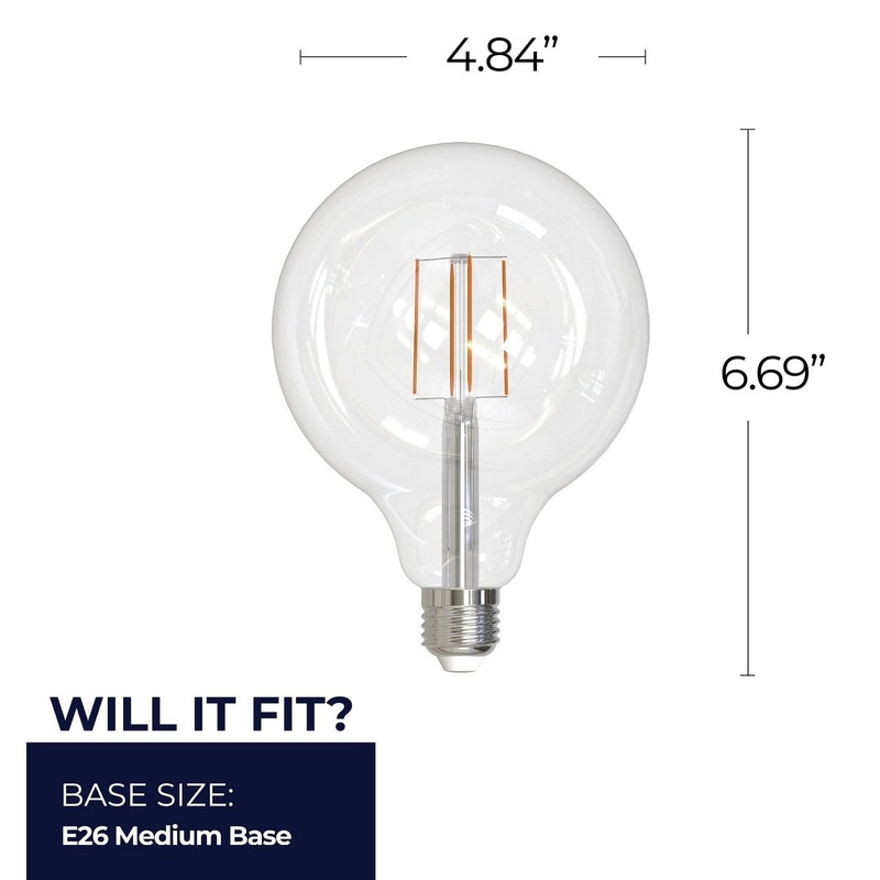 8.5 Watt G40 Clear, 800  Lumens, E26 base, 120 Volt Light Bulb by Bulbrite