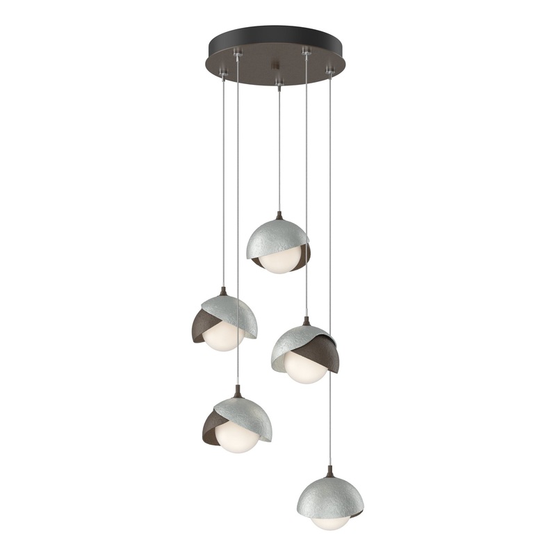 Brooklyn 5-Light Double Shade Pendant Bronze Vintage Platinum