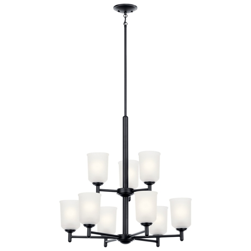 Kichler 43672BK Nine Light Chandelier, Black