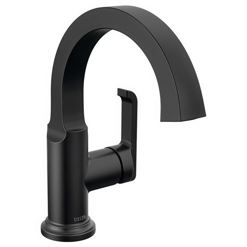 Lavatory Faucet Tetra 4-11/16 Inch Spread 1 Lever ADA WaterSense Matte Black 1.2 Gallons per Minute