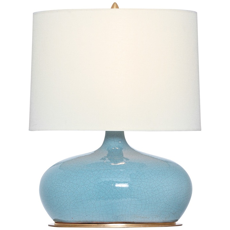 LED Table Lamp from the Olinda Collection in Crackled Robin Finish by Visual Comfort Signature