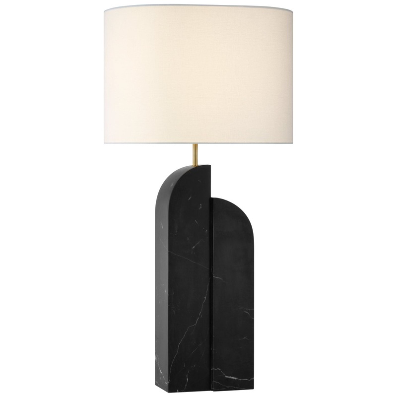 LED Table Lamp from the Savoye Collection in Black Marble Finish by Visual Comfort Signature