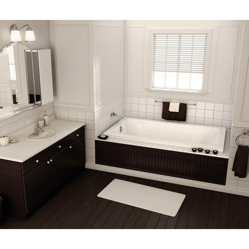 MAAX 101461-003-001-100 Pose 7242 Acrylic Drop-in End Drain Whirlpool Bathtub in White