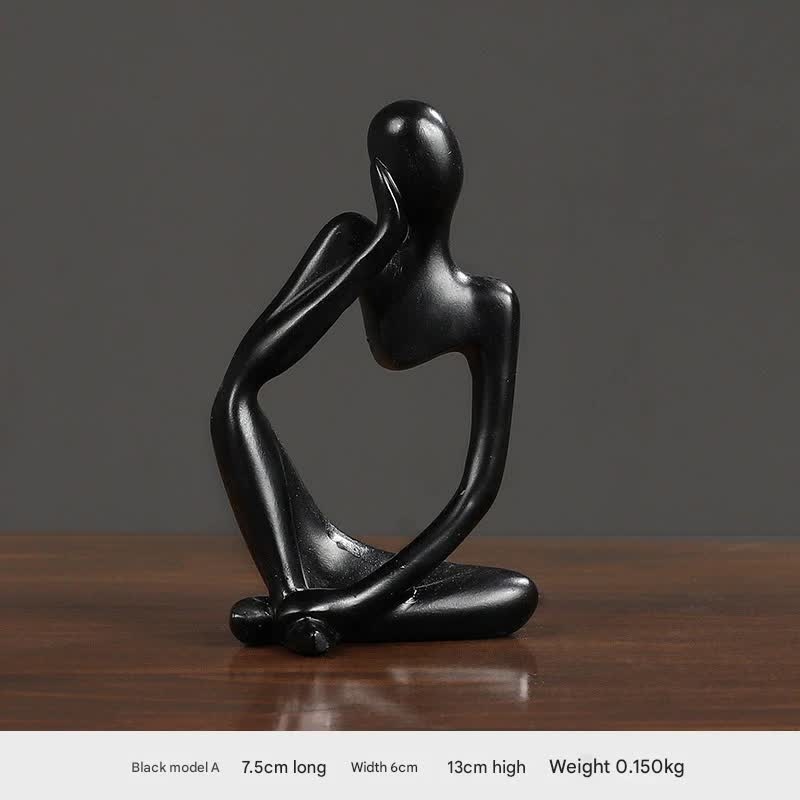 Nordic Abstract Resin Figurine – Modern Minimalist Home Decor Sculpture(Black)