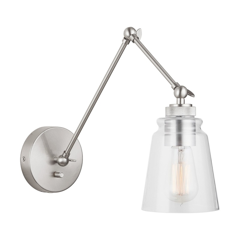 One Light Wall Sconce from the Profile Collection in Brushed Nickel Finish by Capital Lighting