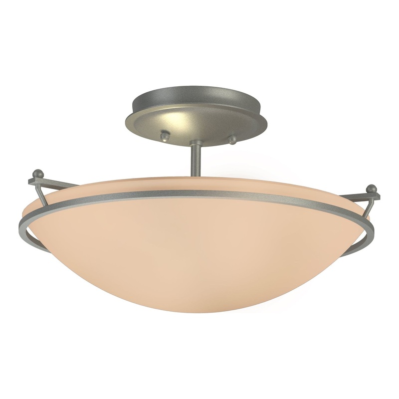 Plain Small Semi-Flush Vintage Platinum Sand Glass (SS)