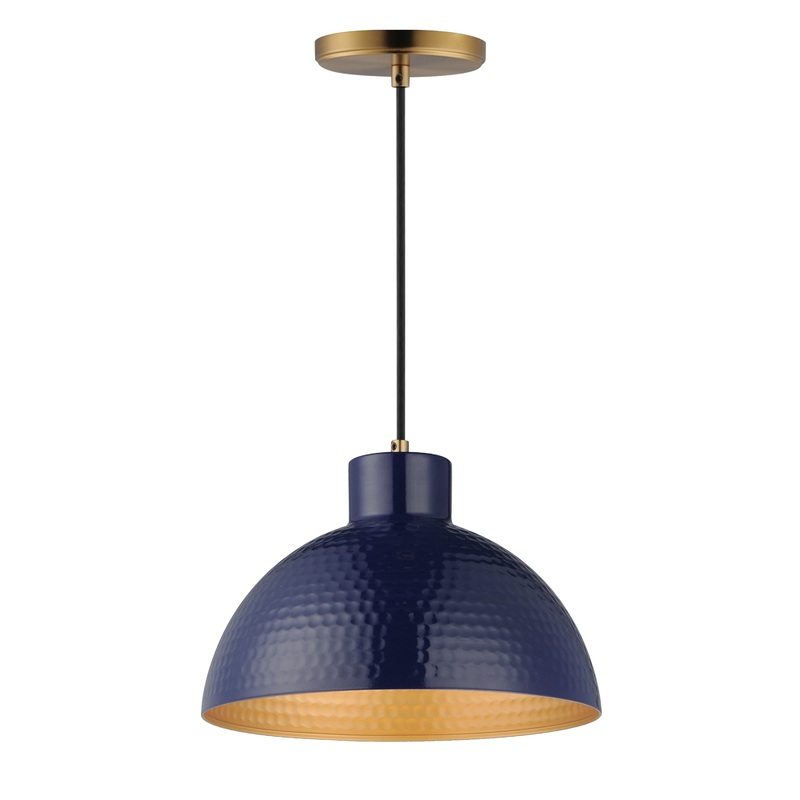Rockport 12″ 1-Light Pendant Green / Natural Aged Brass