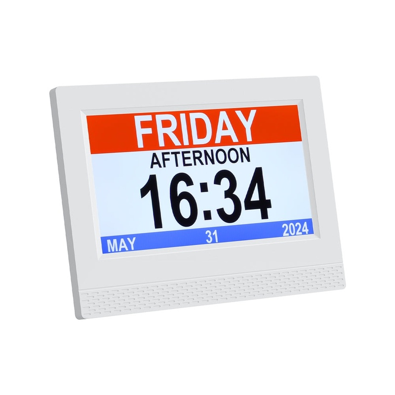 Artiss 7″ Digital Day Clock Calendar Alarm White