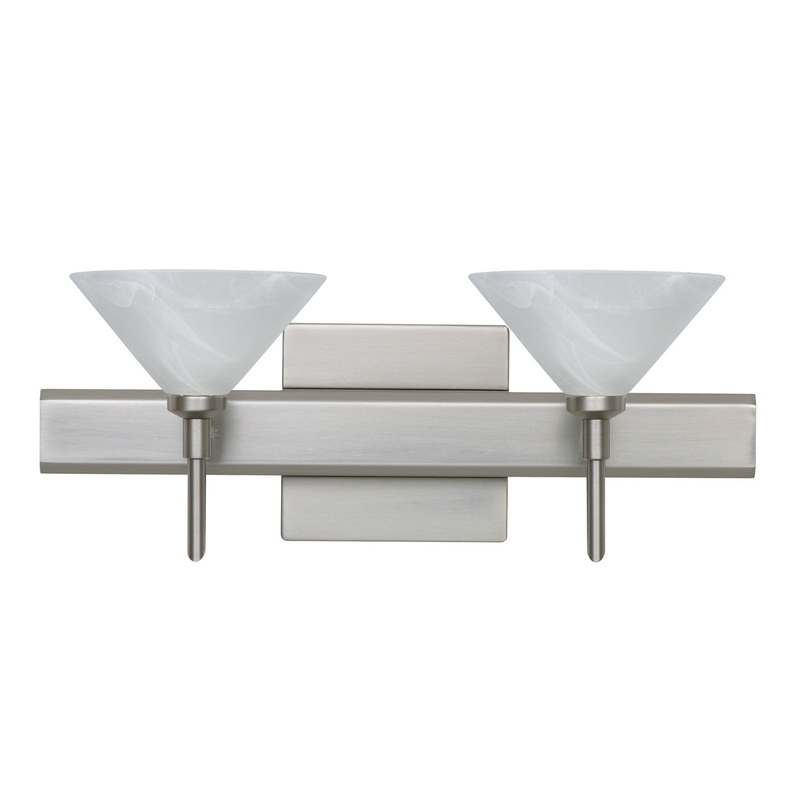 Besa 2SW-117652-SN-SQ Kona Two Light Wall Sconce Satin Nickel