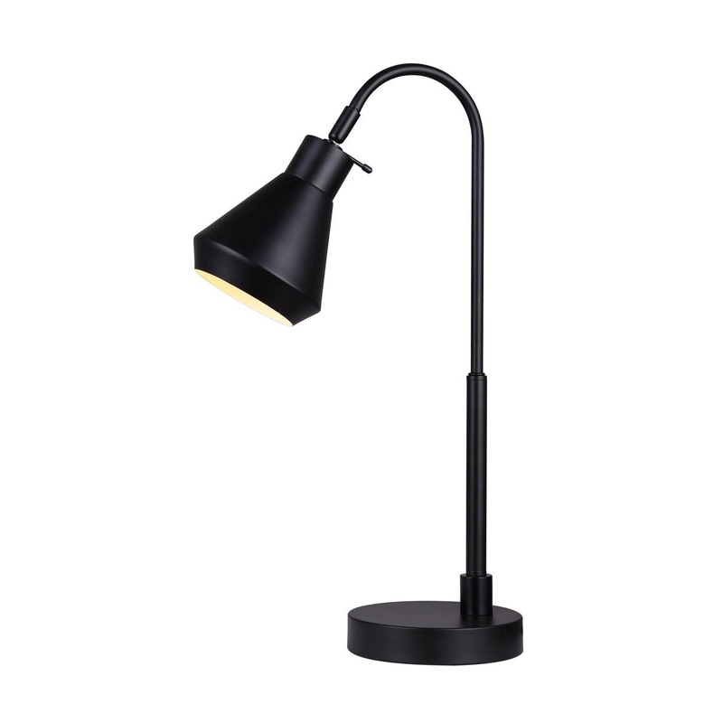 Canarm ITL1020A21BK Byck One Light Table Lamp Matte Black (Discontinued)