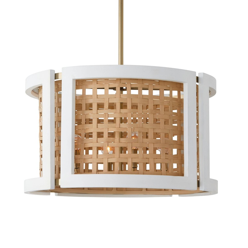 Capital Lighting 344341WM Lola 4 Light Pendant Flat White and Matte Brass