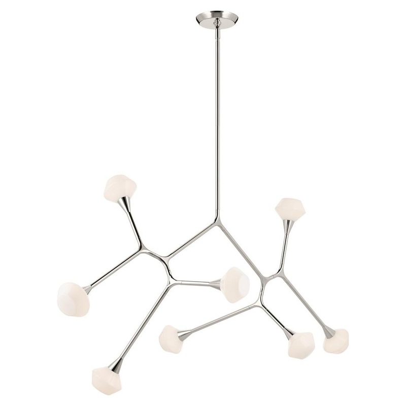 Cassius 61.25″ 8-Light Chandelier Polished Nickel