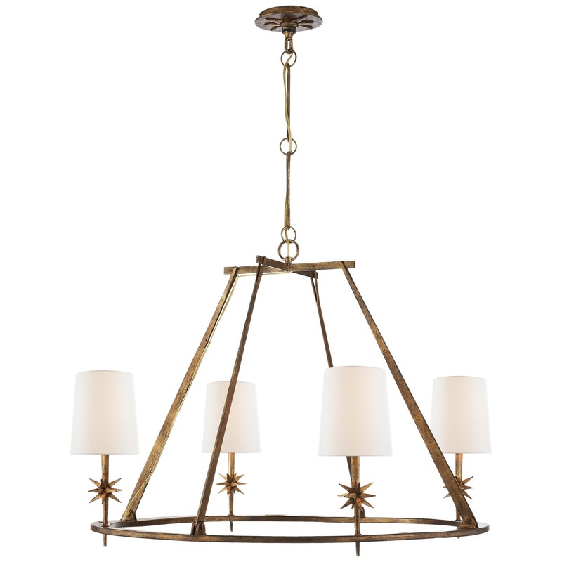 Four Light Chandelier from the Etoile Collection in Gilded Iron Finish by Visual Comfort Signature