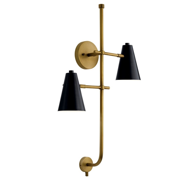 Kichler 52174BK Two Light Wall Sconce, Black