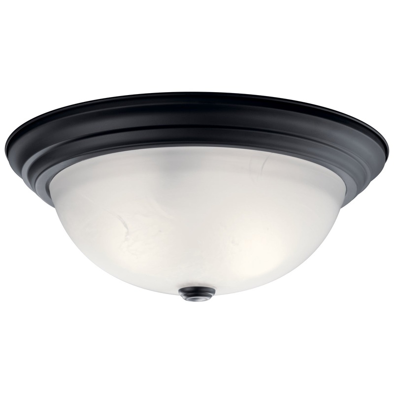 Kichler 8116BK Three Light Flush Mount, Black