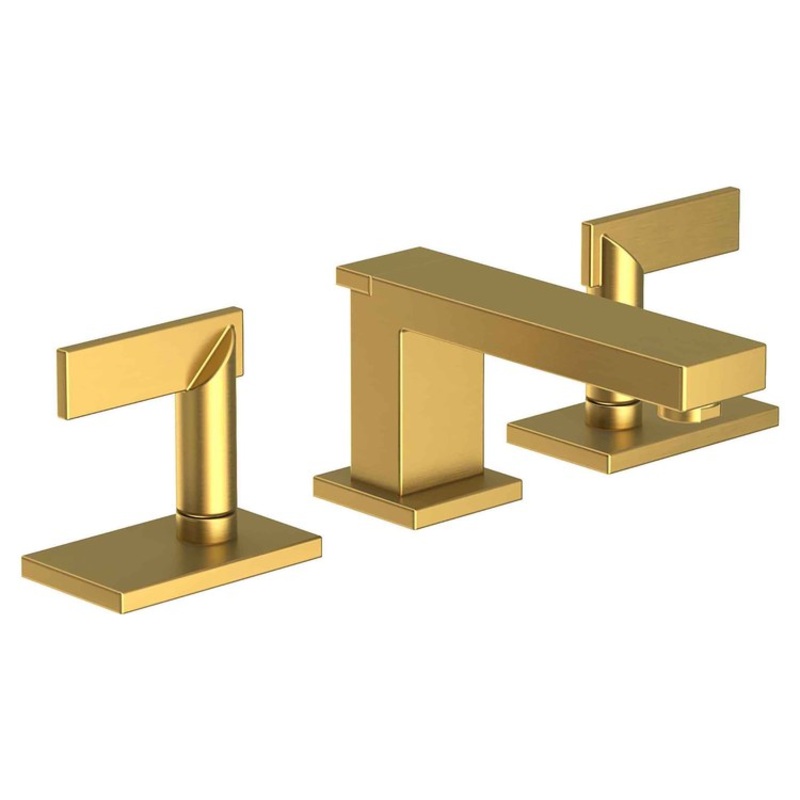 Lavatory Faucet Metro Widespread 8 to 20 Inch Spread 2 Lever ADA Satin Brass PVD 1.2 Gallons per Minute Brass Spout Height 2-1/2 Inch