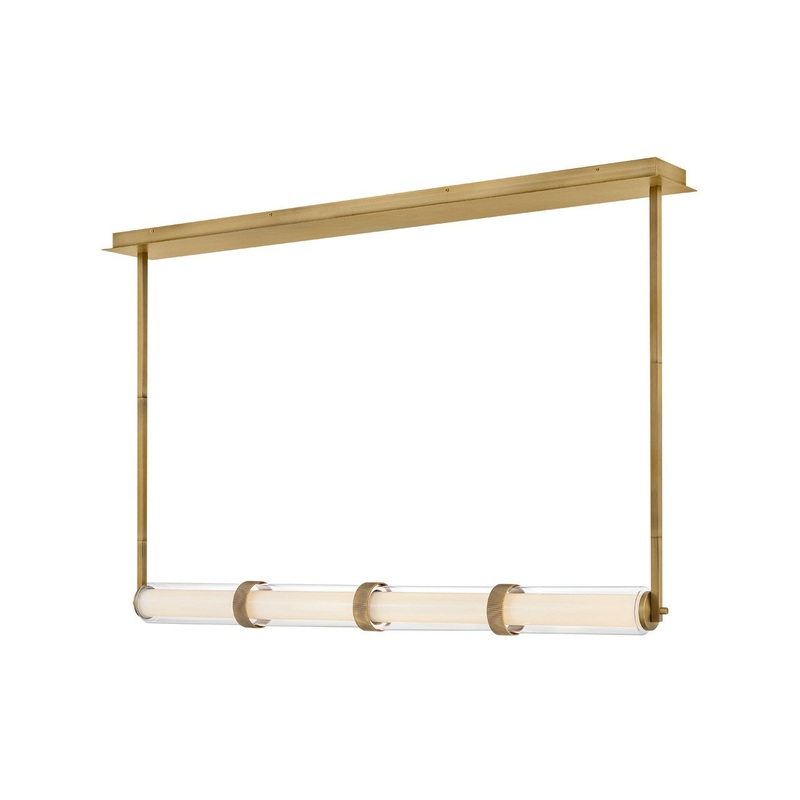 LED Linear Pendant from the Cy Collection in Lacquered Brass Finish by Fredrick Ramond