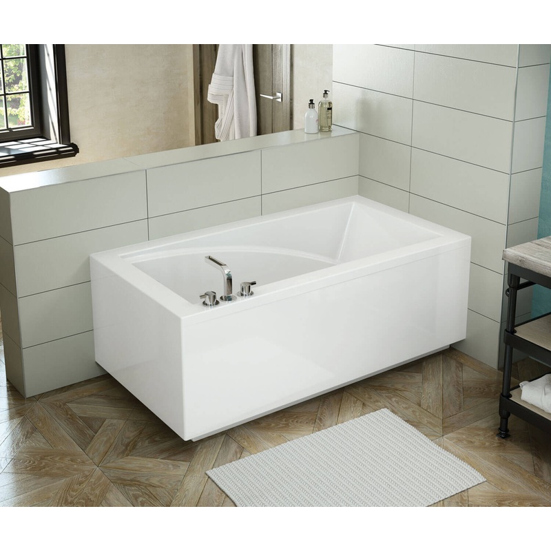 MAAX 410007-000-001-101 ModulR 6032 (With Armrests) Acrylic Corner Right Right-Hand Drain Bathtub in White