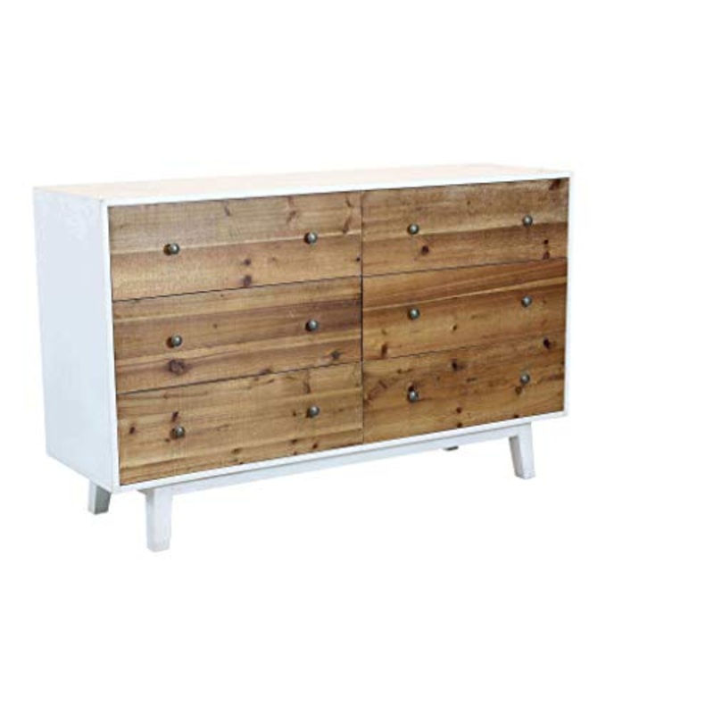 Milani Home s.r.l.s. cassettiera in Legno con Sei cassetti di Design Moderno per Salotto Cucina Sala da Pranzo cm 146x45x90 h