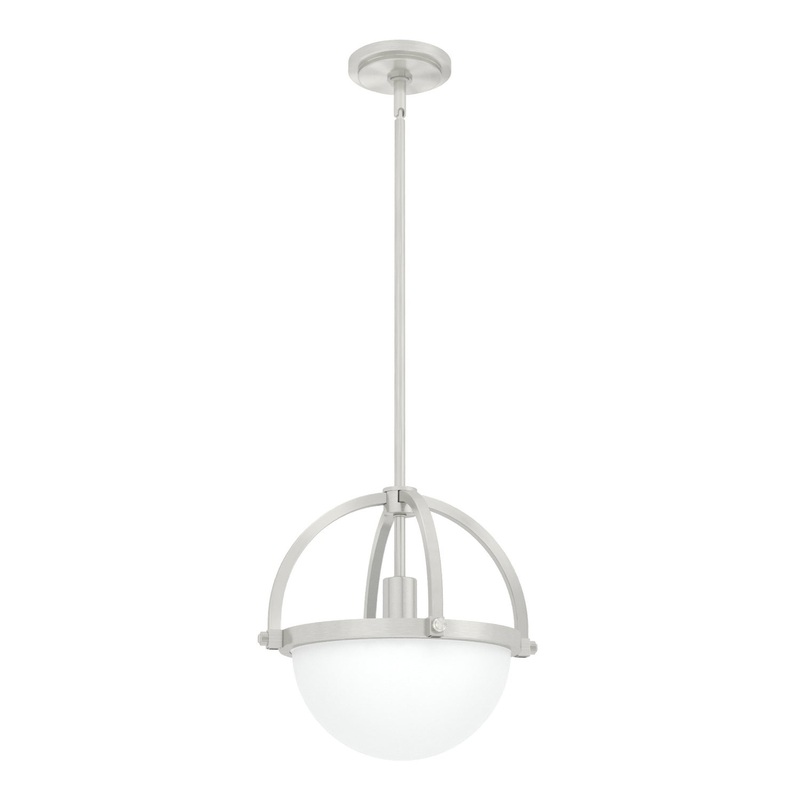 One Light Pendant from the Wedgefield Collection in Brushed Nickel Finish by Hunter