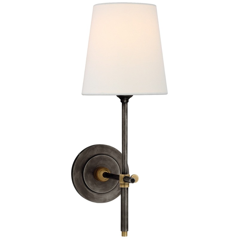 One Light Wall Sconce from the Bryant Collection in Bronze And Hand-Rubbed Antique Brass Finish by Visual Comfort Signature