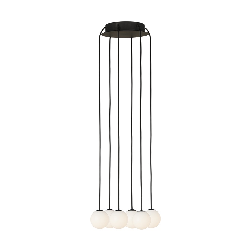 Orbet 6 Light Chandelier Nightshade Black