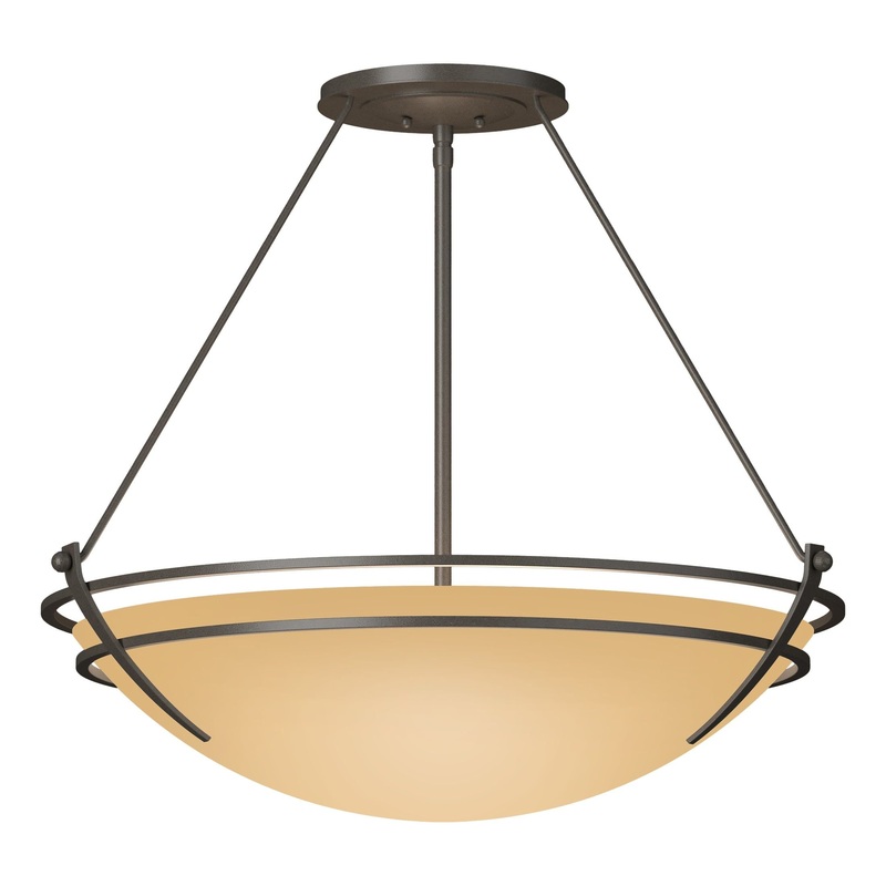 Presidio Tryne Large Semi-Flush Dark Smoke Sand Glass (SS)