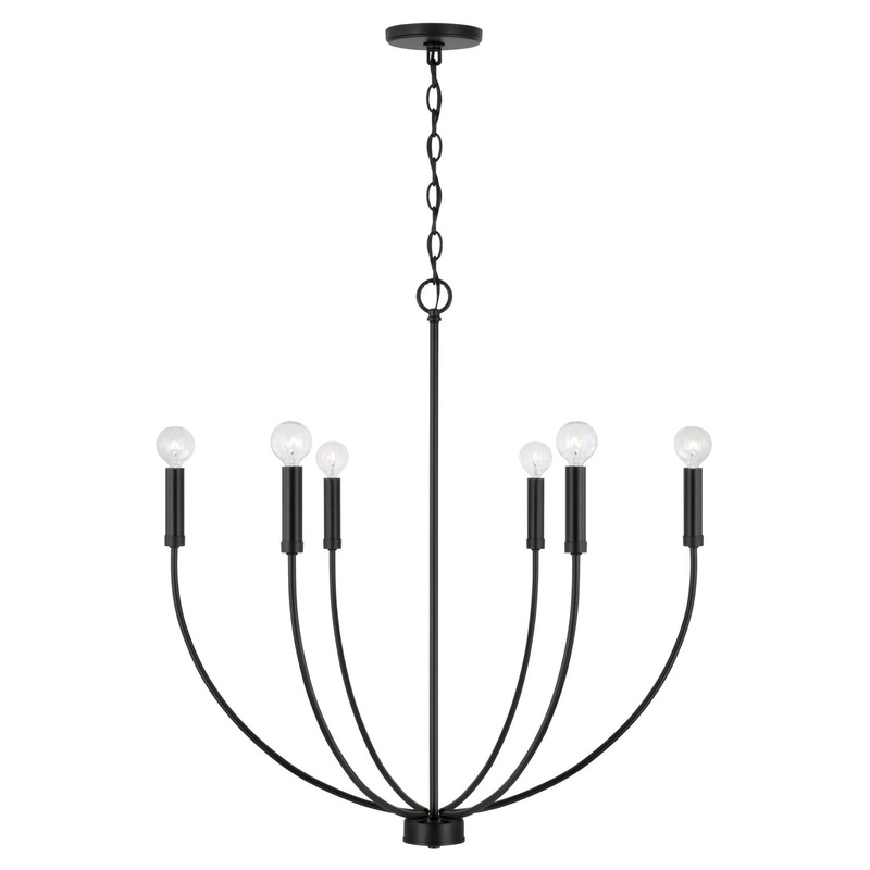 Six Light Chandelier from the Ansley Collection in Matte Black Finish by Capital Lighting