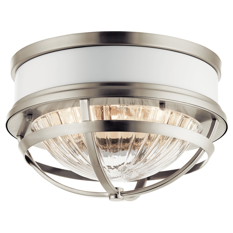 Two Light Flush Mount from the Tollis Collection in Brushed Nickel Finish by Kichler