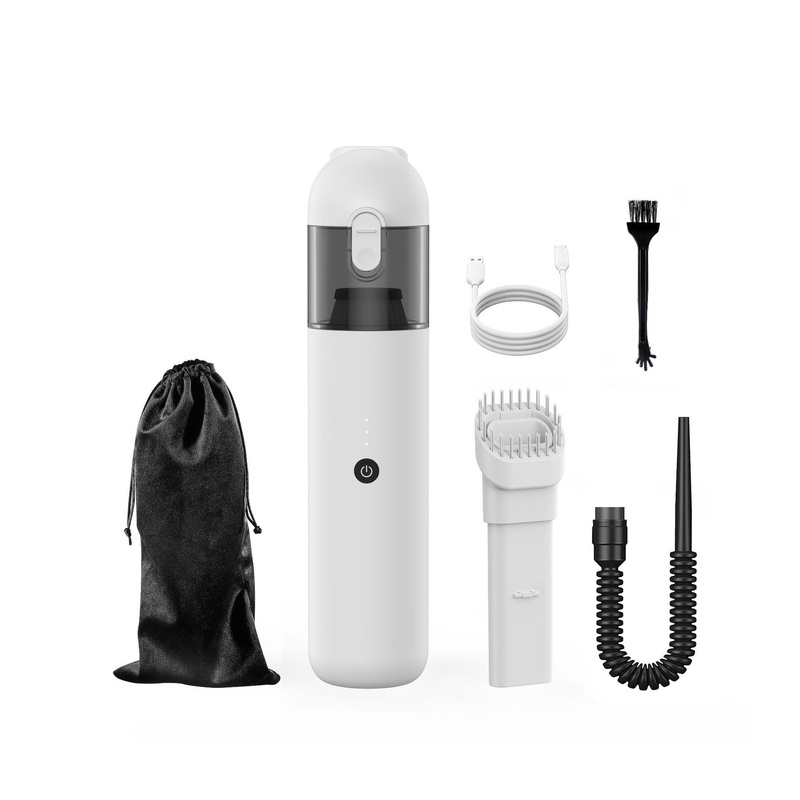 White Versatile 2-in-1 Cordless Handheld Vacuum Cleaner & Blower – USB Rechargeable, High-Power for Car & Home