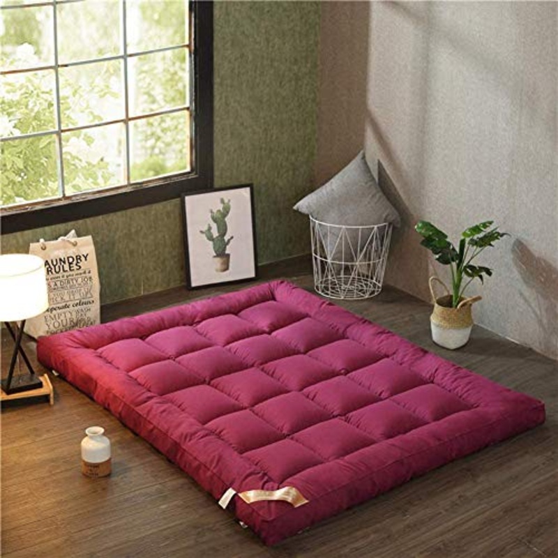 Z&HA Spesso Tatami coprimaterasso, Traspirante Giapponese Piano Materasso futon Pad, Pieghevole Tatami Tappetino Trapuntato Morbido Pelo Materasso,A,90x200cm