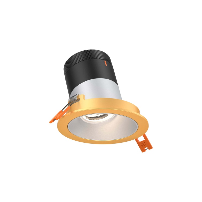 3″ Modular Downlight Alzak with Gold Trim 35 Degrees Sloped Ceiling