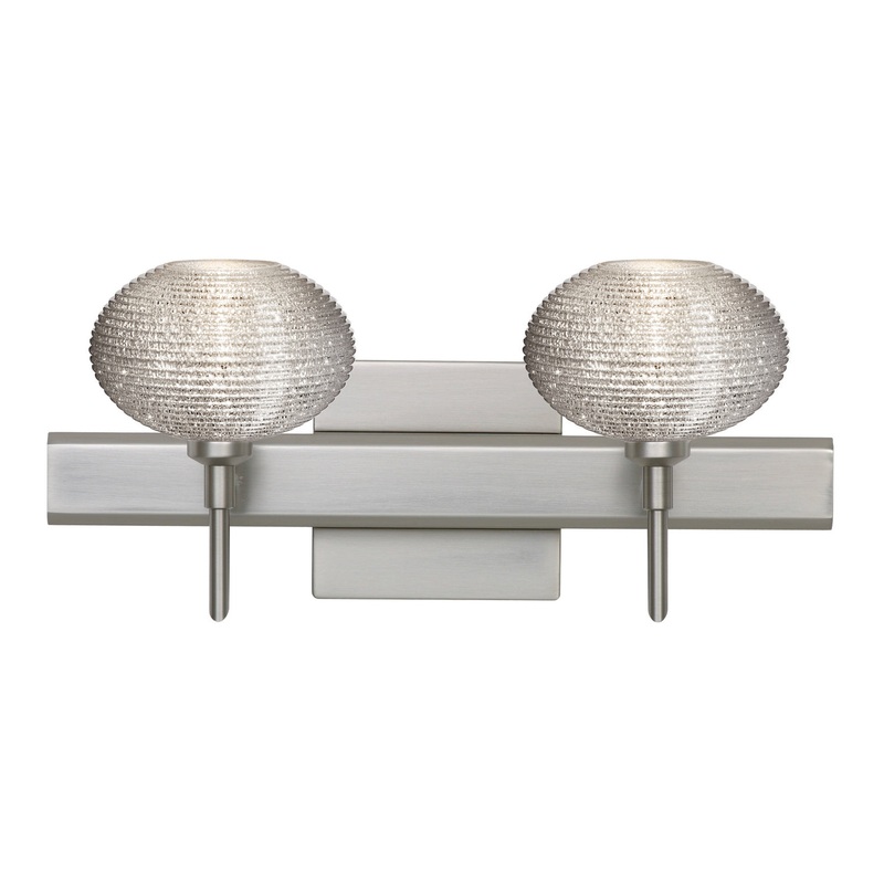 Besa 2SW-5612GL-SN-SQ Lasso Two Light Wall Sconce Satin Nickel