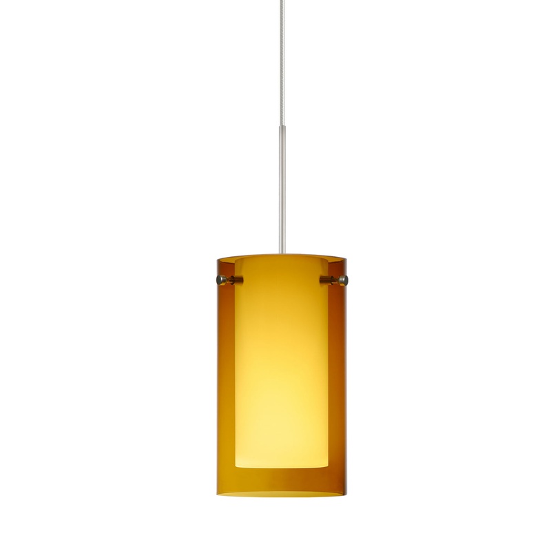 Besa X-G44007-LED-SN Pahu One Light Pendant Satin Nickel