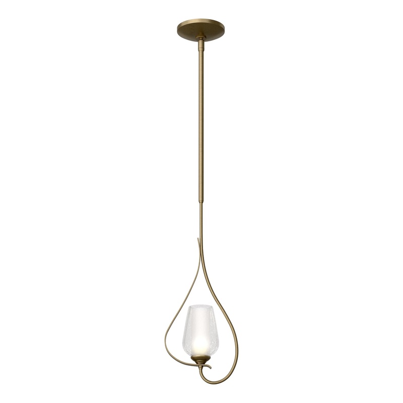 Flora Up Light Mini Pendant Soft Gold Seeded Glass with Opal Diffuser (ZS)