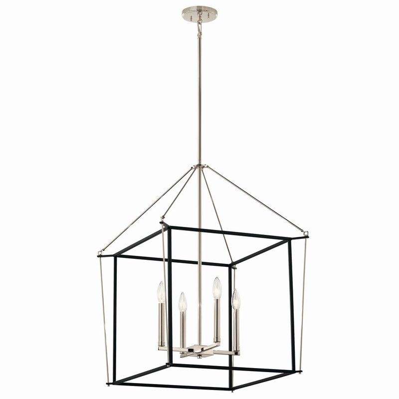 Four Light Foyer Pendant from the Eisley Collection in Polished Nickel Finish by Kichler