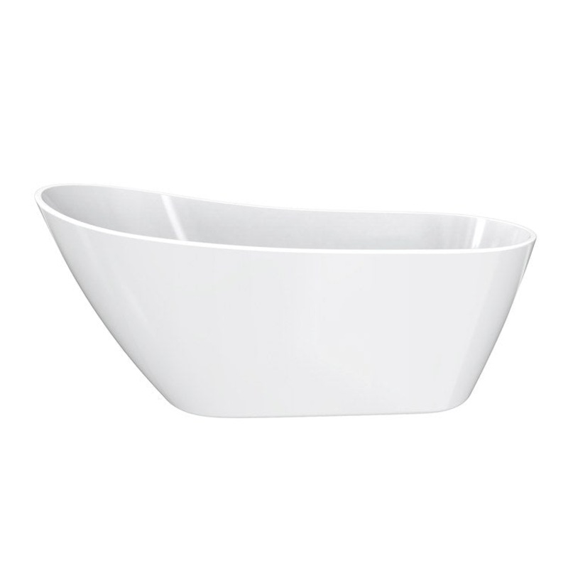 Freestanding Tub Sinfoni 59 x 28 Inch Soaker White End Drain Oval