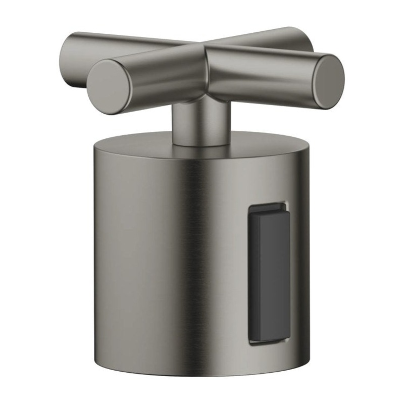 Handle TARA Brass Alloy 1 Cross Volume Control Brushed Dark Platinum for TARA Shower Thermostat 34443979